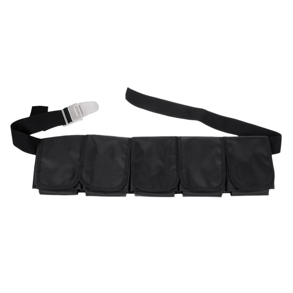 Dive Weight Belt - ダイビングウェイトベルト ステンレスバックル付き スキューバ用品アクセサリー 水中スポーツ用5ポケットウェビング